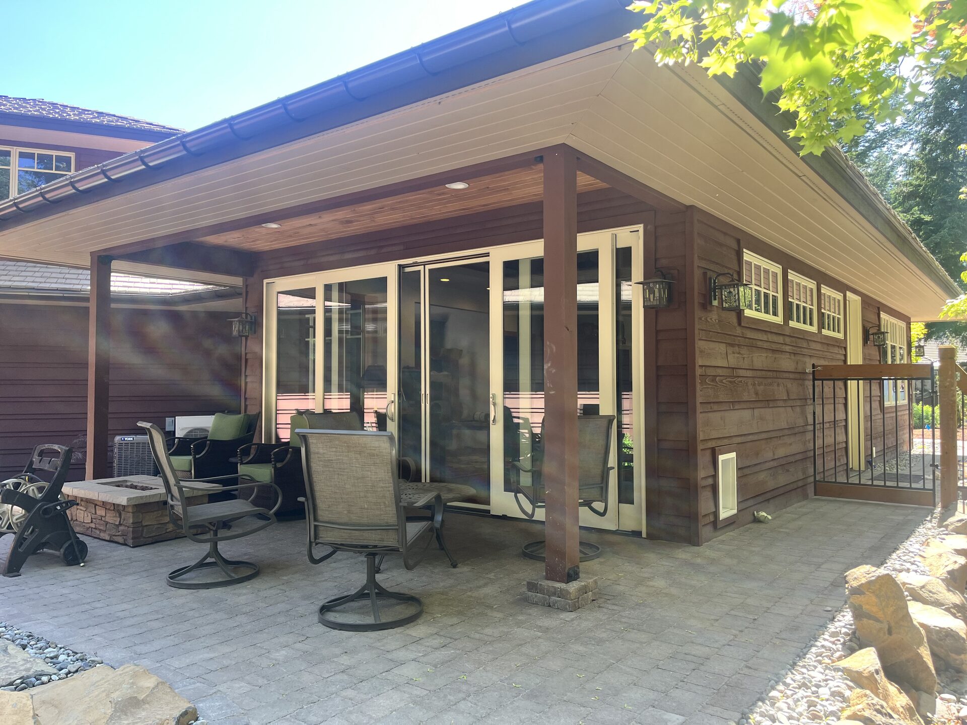 Outdoor patio wood staining by Donner Painting and Design Coeur d'Alene Idaho