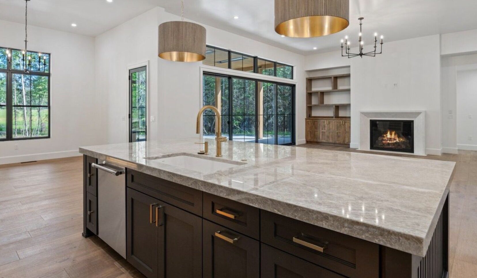 Interior living room with glass doors painted by Donner Painting and Design CDA